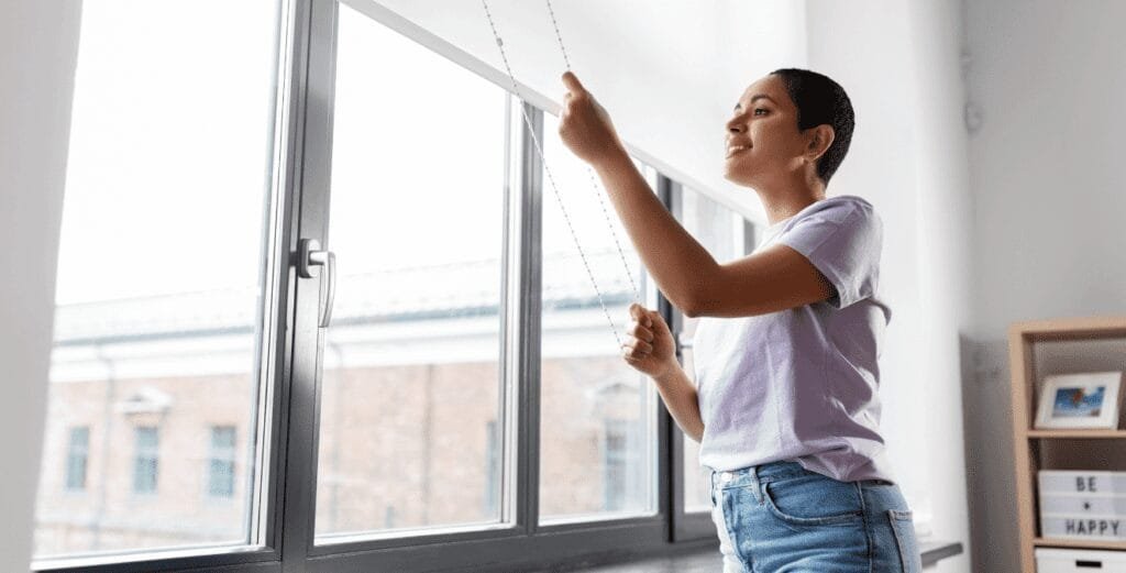 Modern window blinds for living room)