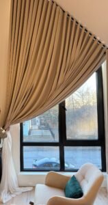 Also this curtains on angled window