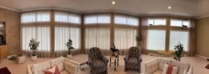 Panaramic photo of Wall-mounted S-Pleat sheers